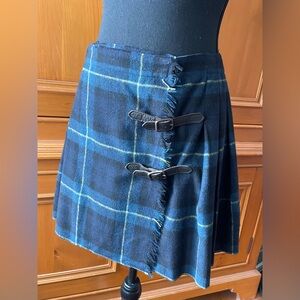 Max & Co "The Regimental Kilt" Mini Skirt in Multi-Blue Tartan Pattern Size 4